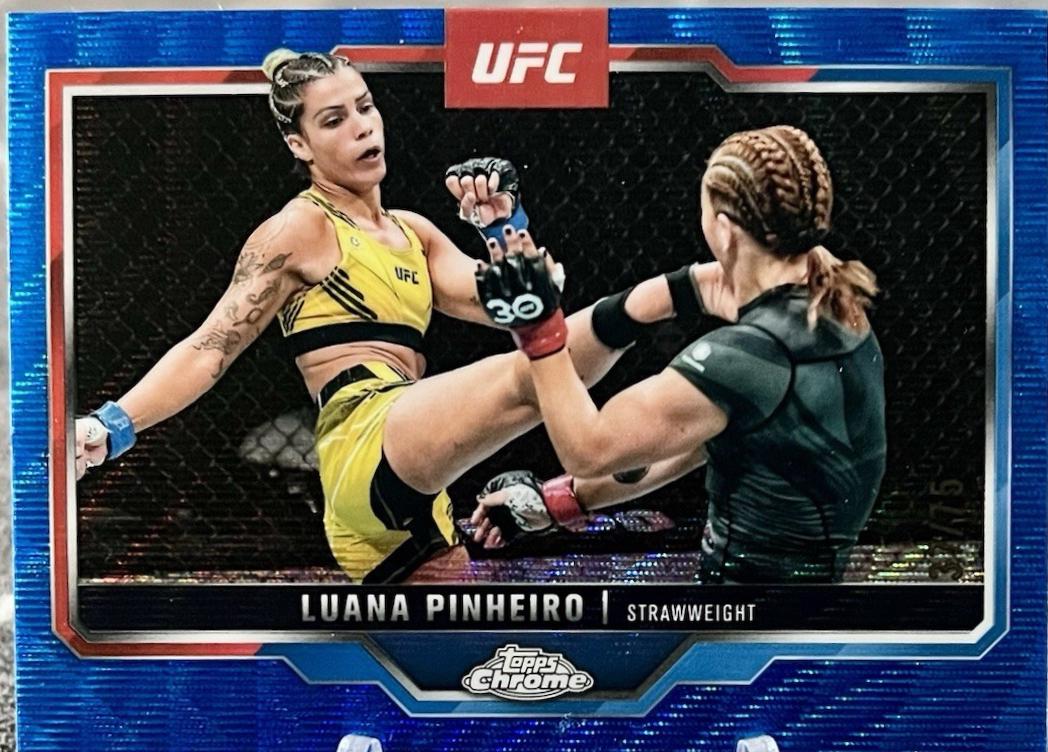 Luana Pinheiro 2025 Topps Chrome UFC Base #178 Blue Wave Refractor