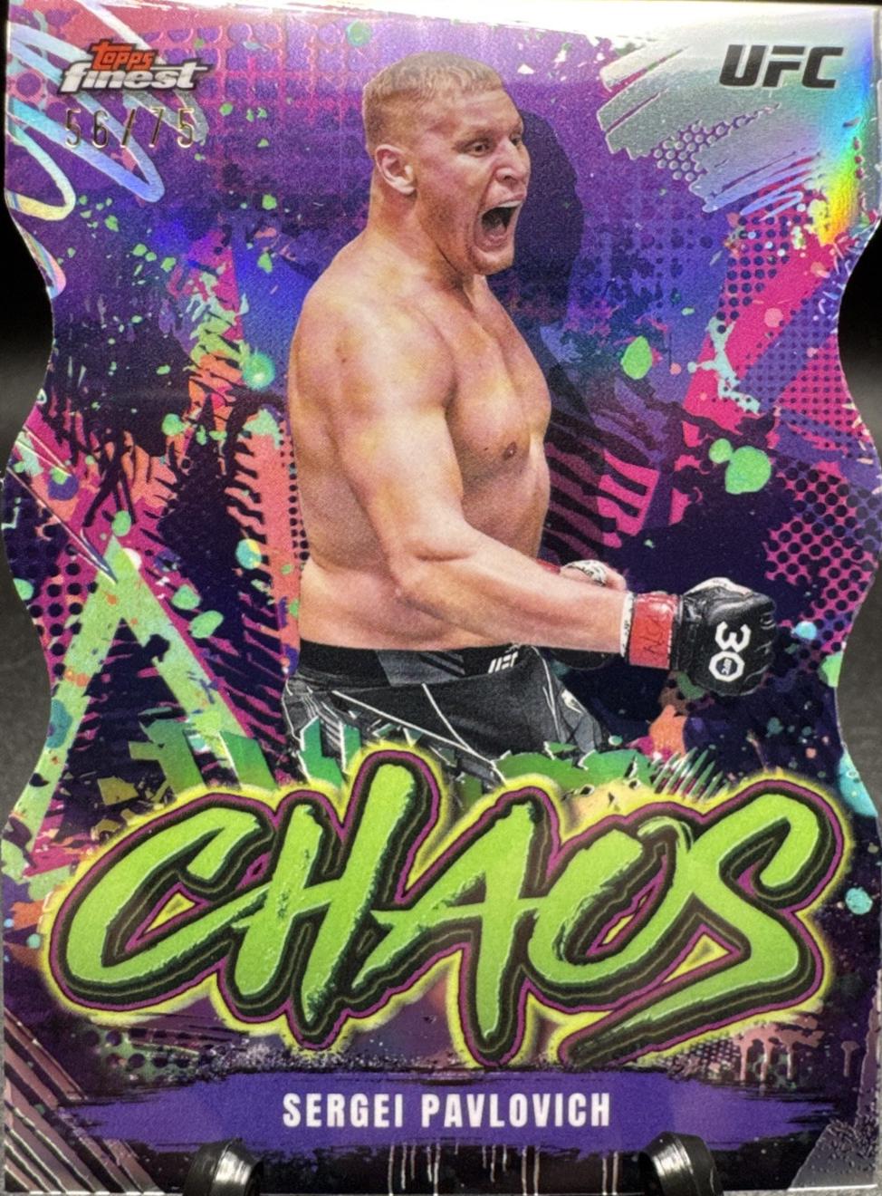 Sergei Pavlovich 2024 Topps Finest UFC Chaos #CHA-17 Die-Cut Refractor