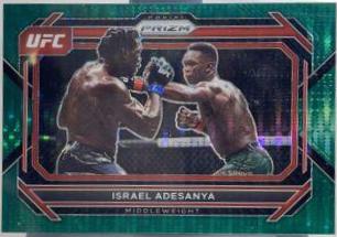 Israel Adesanya 2023 Panini Prizm UFC Base #82 Green Pulsar