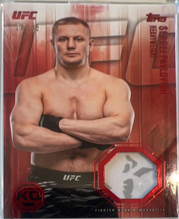 Serghei Spivac 2026 Topps Knockout UFC Knockout Relics #KOR-SS Platinum
