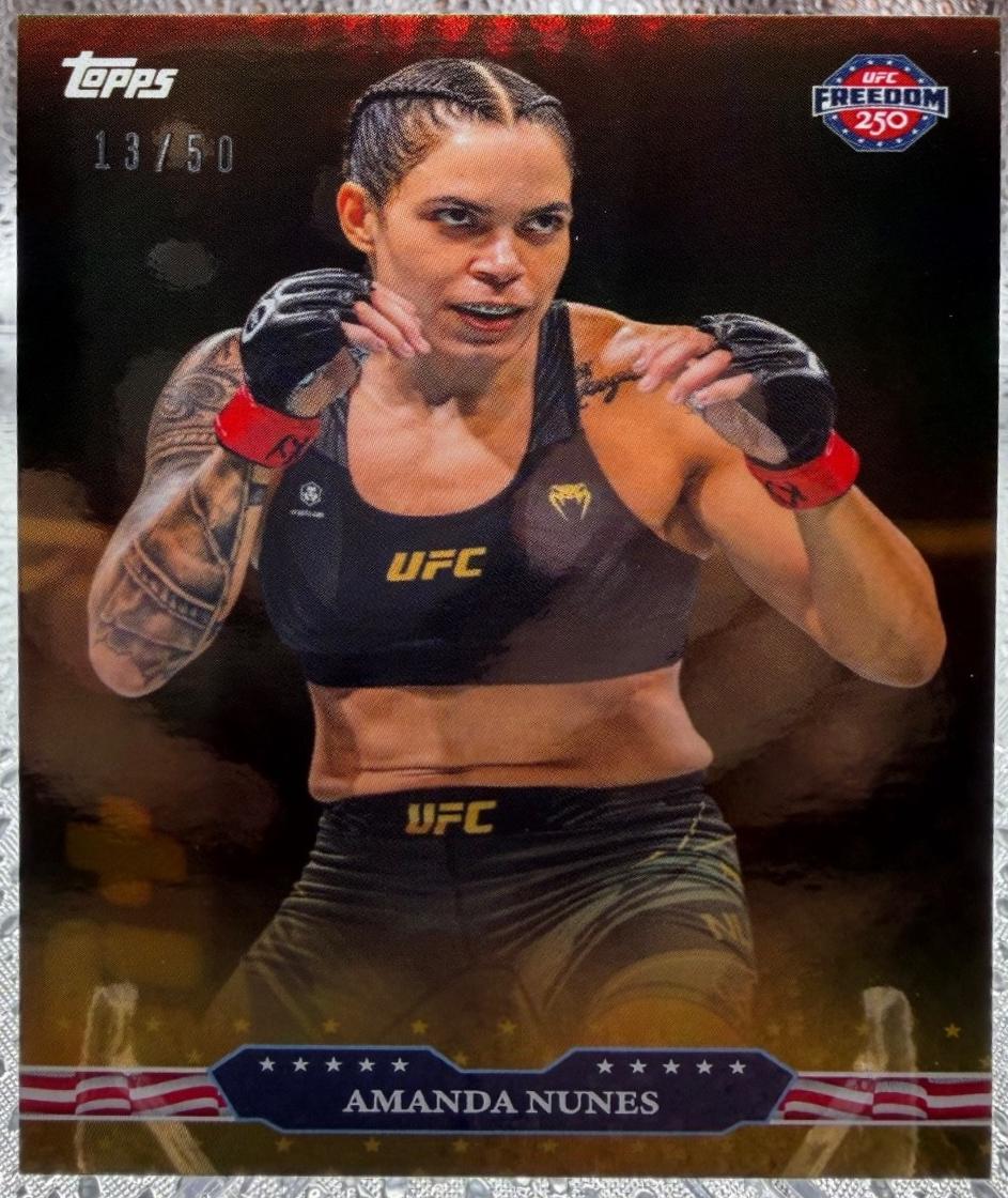 Amanda Nunes 2026 Topps UFC Freedom 250 Base #18 Gold