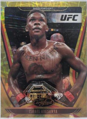 Israel Adesanya 2021 Panini Chronicles UFC Base National Treasures #357 Platinum