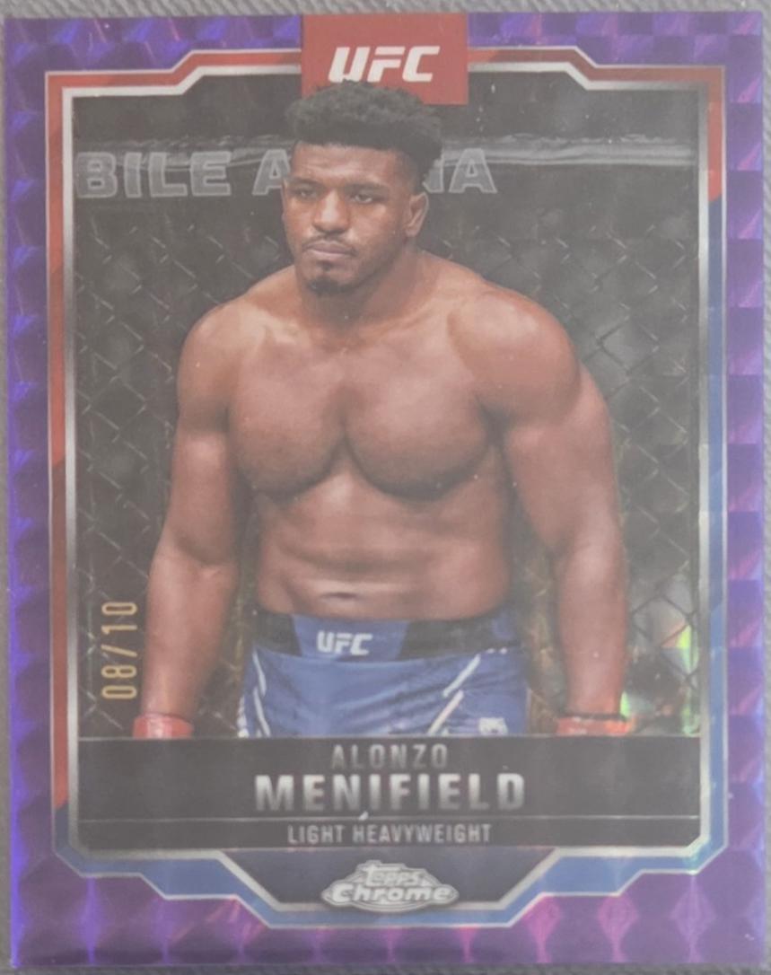 Alonzo Menifield 2025 Topps Chrome UFC Base #159 Purple Geometric Refractor