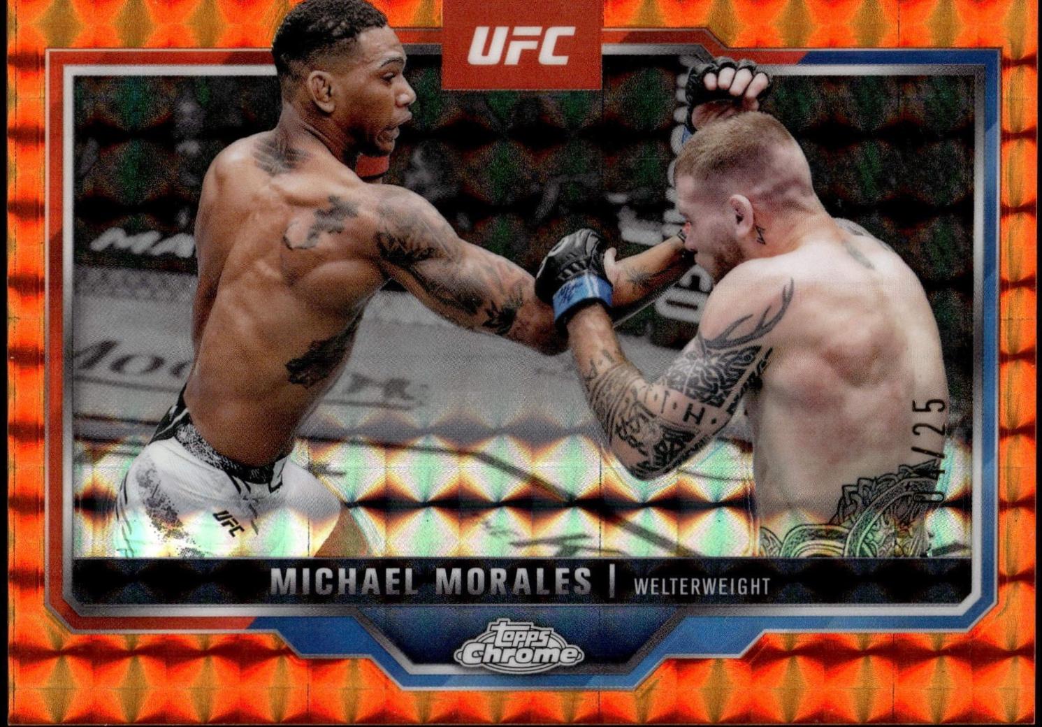 Michael Morales 2025 Topps Chrome UFC Base #127 Orange Geometric Refractor