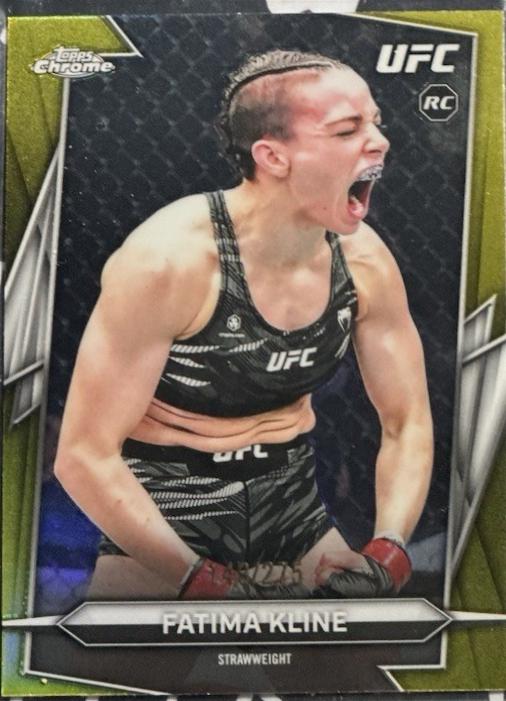 Fatima Kline 2026 Topps Chrome UFC Base #158 Yellow Refractor