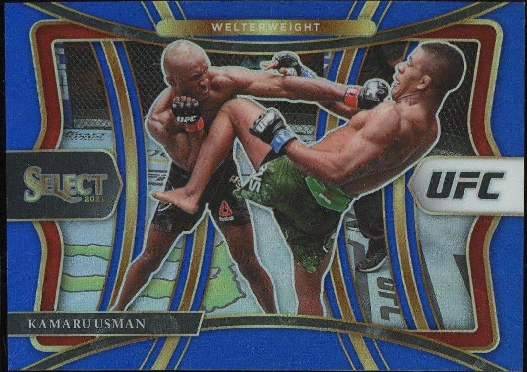 Kamaru Usman 2021 Panini Select UFC Premier Level #163 Blue