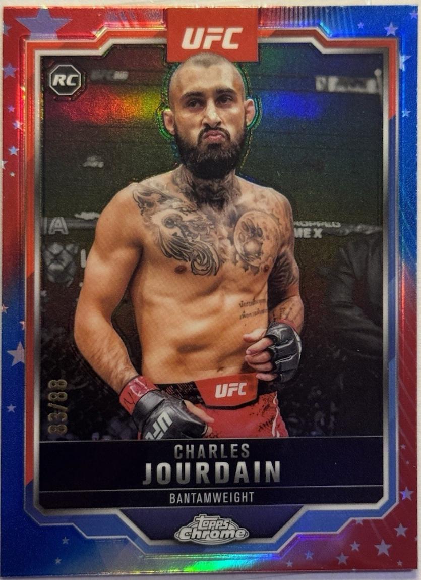 Charles Jourdain 2025 Topps Chrome UFC Base #67 Red White Blue Refractor