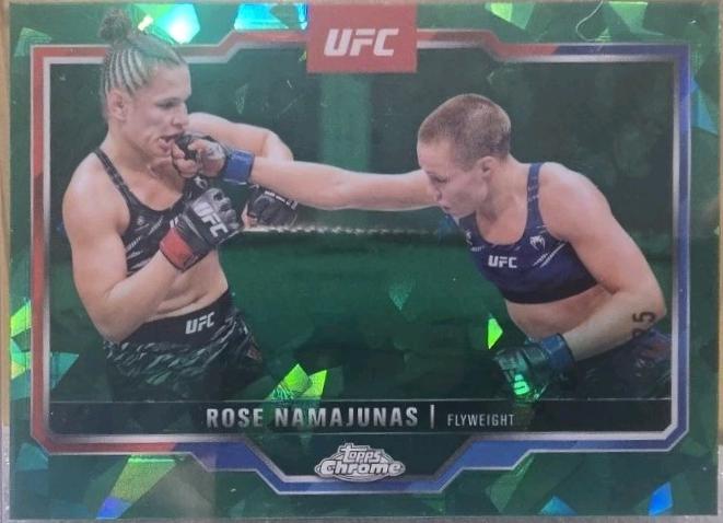 Rose Namajunas 2025 Topps Chrome Sapphire UFC Base Sapphire #89 Green Sapphire