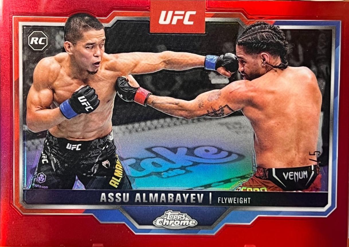 Assu Almabayev 2025 Topps Chrome UFC Base #182 Red Refractor