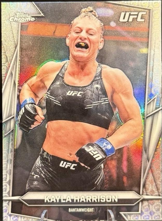 Kayla Harrison 2026 Topps Chrome UFC Base #55 UFC Glove Refractor