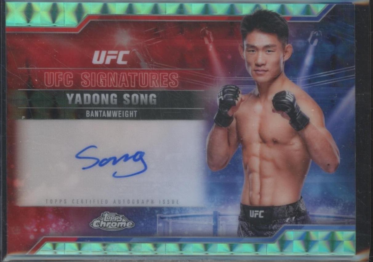 Song Yadong 2025 Topps Chrome UFC UFC Signatures #SIG-YS Geometric Aqua Refractor