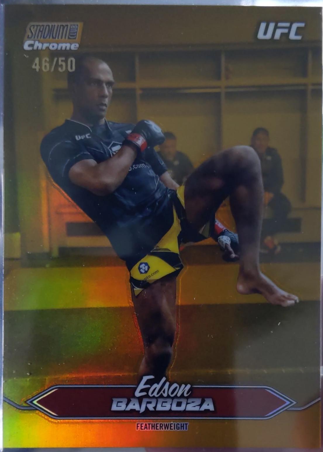 Edson Barboza 2025 Topps Stadium Club UFC Base Chrome #C-109 Gold Refractor
