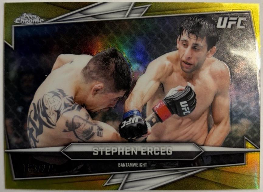 Stephen Erceg 2026 Topps Chrome UFC Base #186 Yellow Refractor