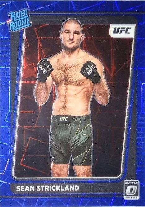 Sean Strickland 2022 Panini Donruss Optic UFC Base #111 Blue Velocity