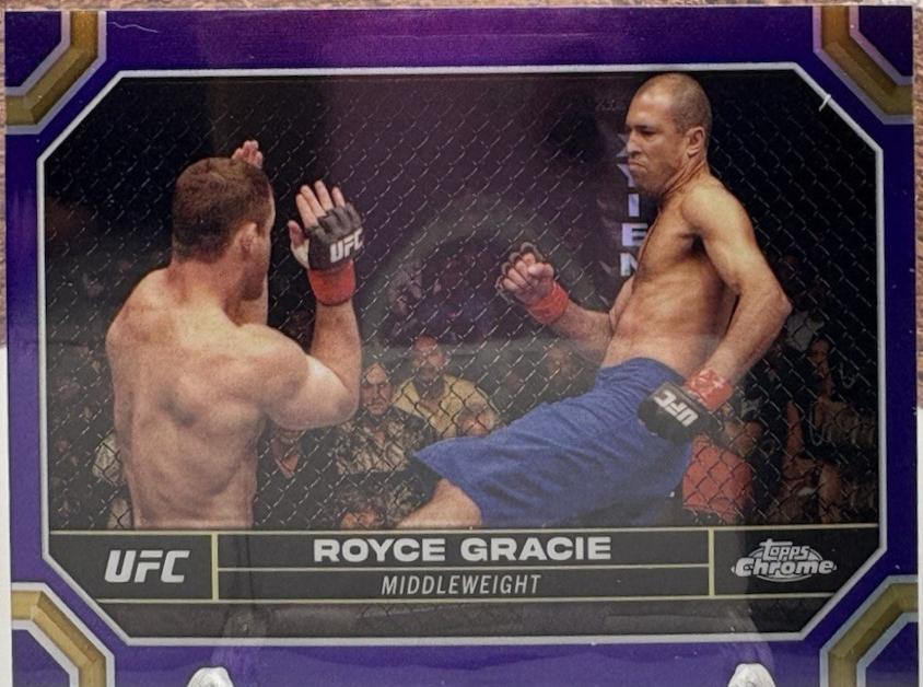 Royce Gracie 2024 Topps Chrome UFC Base #170 Purple Refractor
