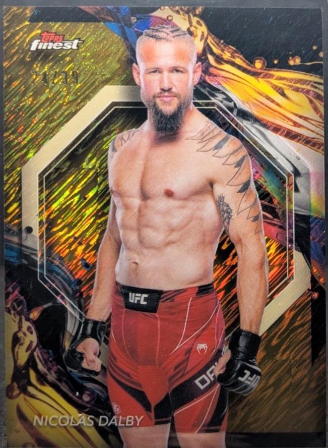 Nicolas Dalby 2024 Topps Finest UFC Base Uncommon #114 Gold Shimmer Refractor
