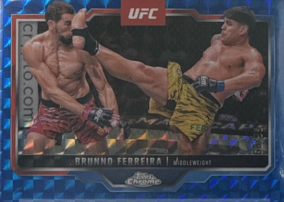 Brunno Ferreira 2025 Topps Chrome UFC Base #192 Blue Geometric Refractor