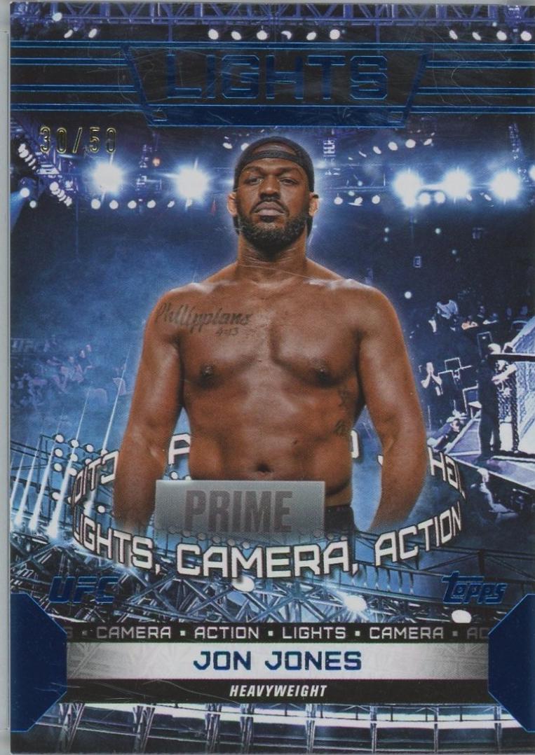 Jon Jones 2024 Topps Knockout UFC Lights (Lights, Camera, Action) #LTS-20 Blue