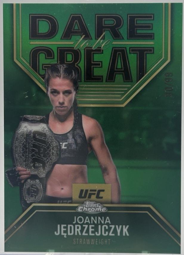 Joanna Jędrzejczyk 2025 Topps Chrome UFC Dare to Be Great #DBG-2 Green Refractor