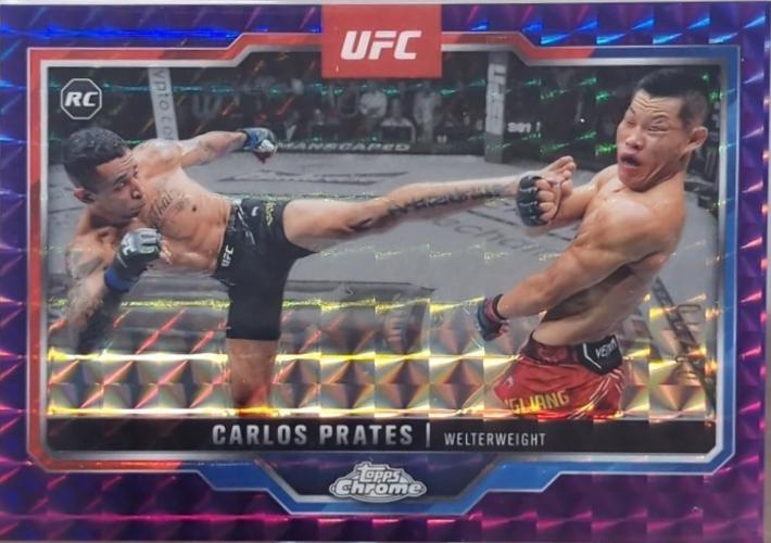 Carlos Prates 2025 Topps Chrome UFC Base #40 Purple Geometric Refractor