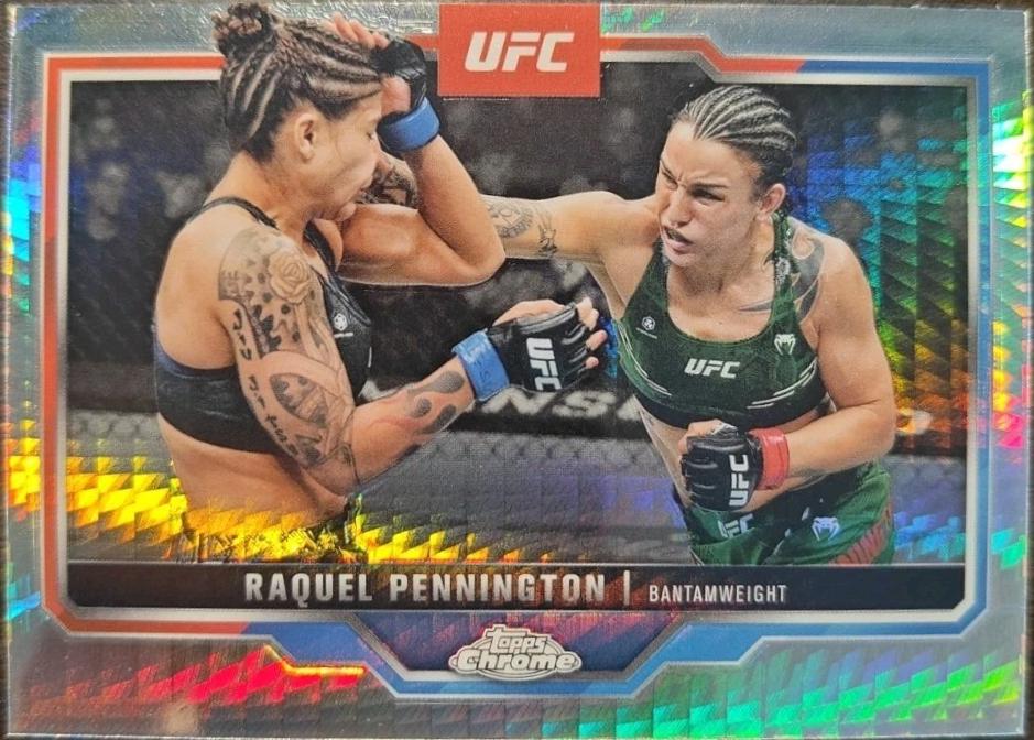 Raquel Pennington 2025 Topps Chrome UFC Base #156 Prism Refractor
