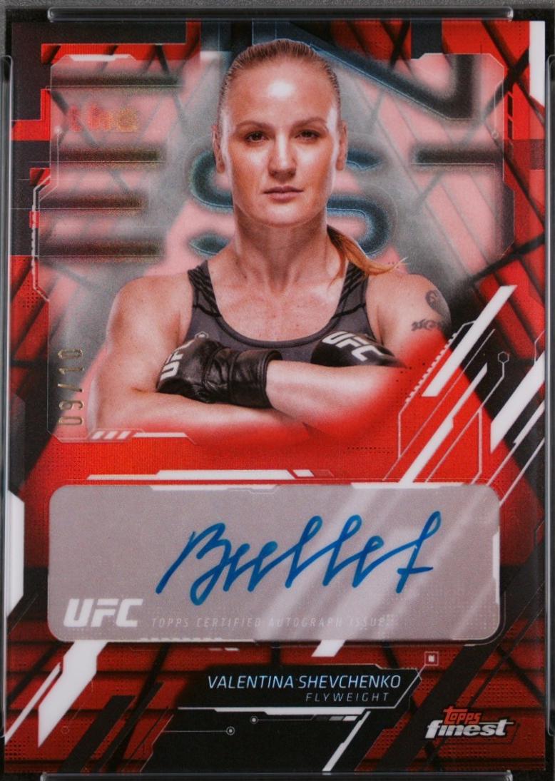 Valentina Shevchenko 2025 Topps Finest UFC The Finest #TFA-VS Red Black Vapor Refractor
