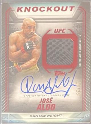 José Aldo 2024 Topps Knockout UFC Knockout Autograph Relics #KAR-JAO Red