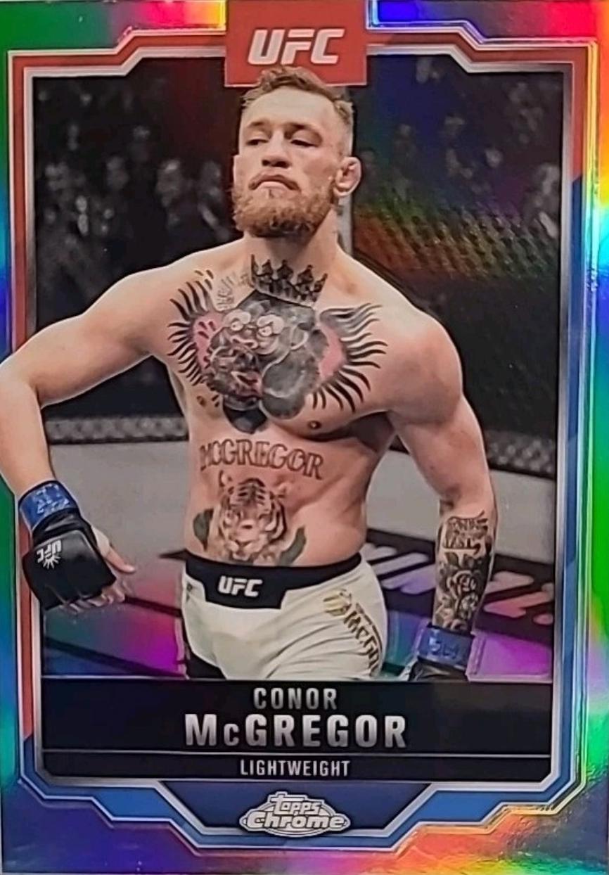 Conor McGregor 2025 Topps Chrome UFC Base #101 Refractor