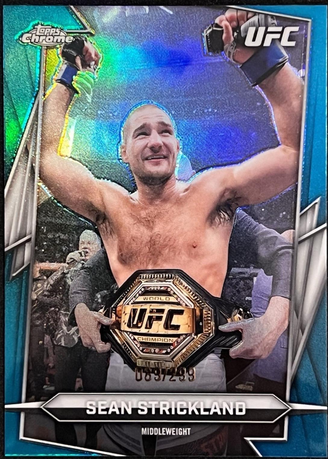 Sean Strickland 2026 Topps Chrome UFC Base #2 Teal Refractor