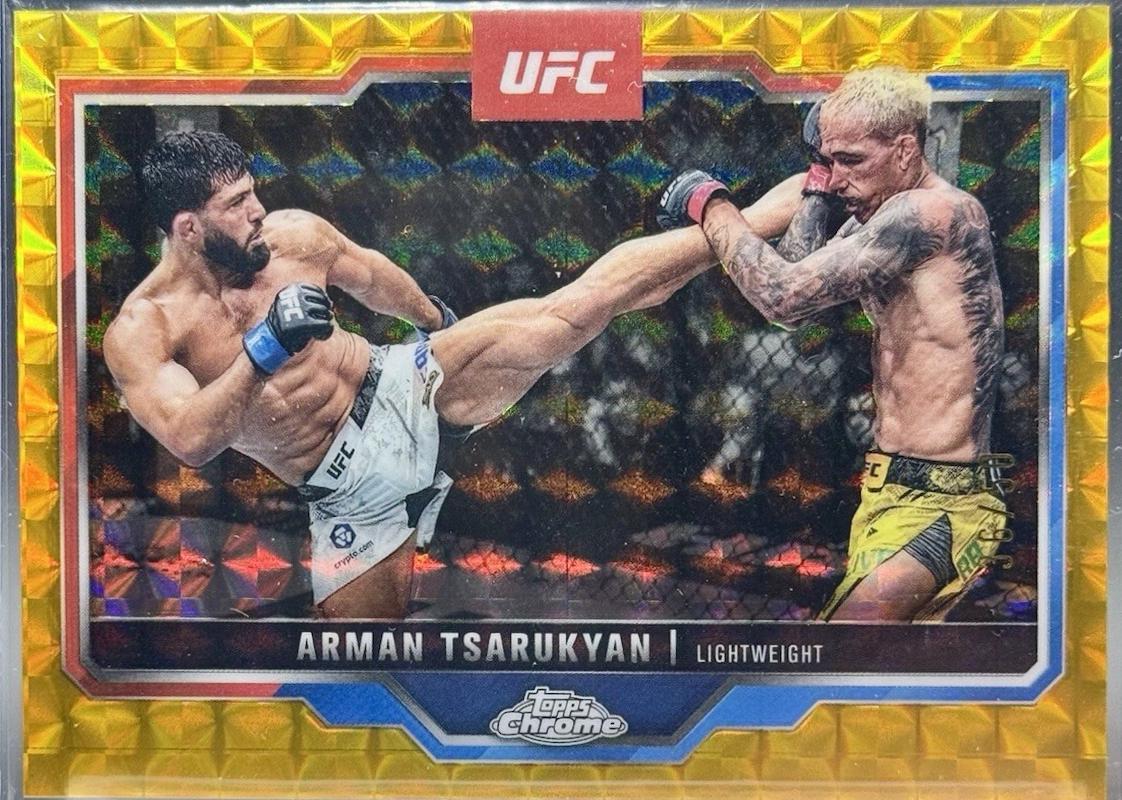 Arman Tsarukyan 2025 Topps Chrome UFC Base #94 Gold Geometric Refractor