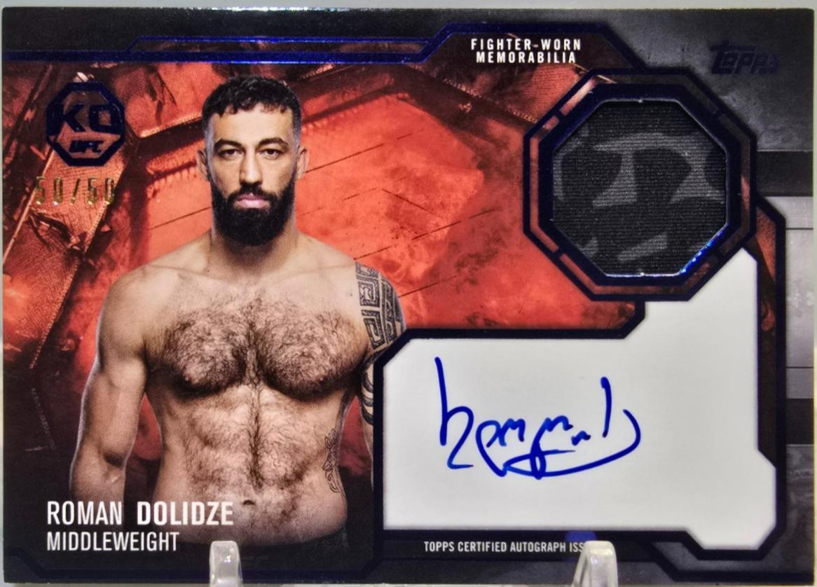 Roman Dolidze 2025 Topps Knockout UFC Knockout Autograph Relics #KAR-RD Gold
