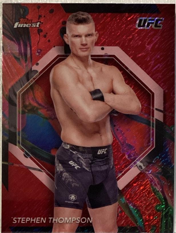 Stephen Thompson 2024 Topps Finest UFC Base Common #19 Red Shimmer Refractor