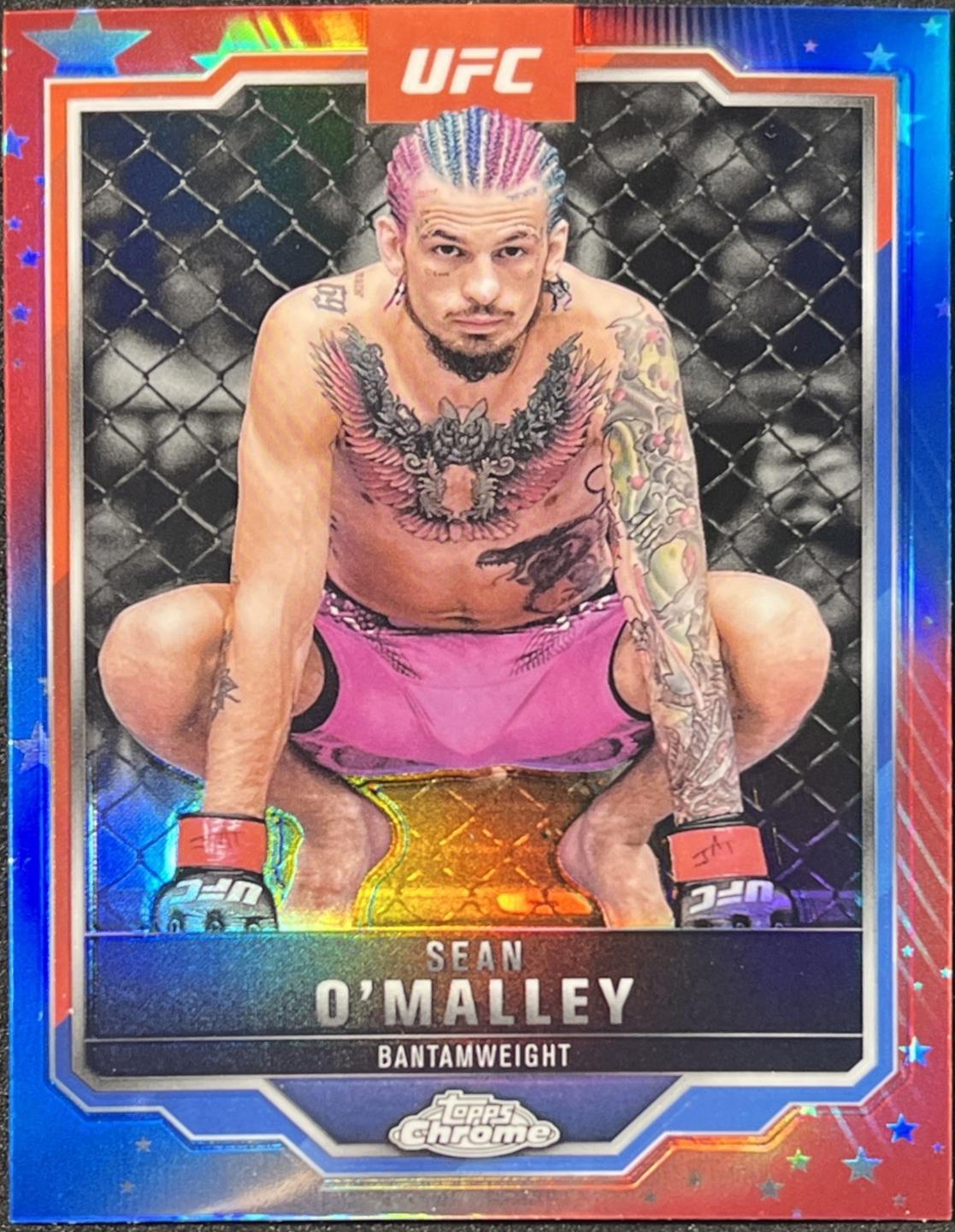 Sean O'Malley 2025 Topps Chrome UFC Base #1 Red & Blue Refractor