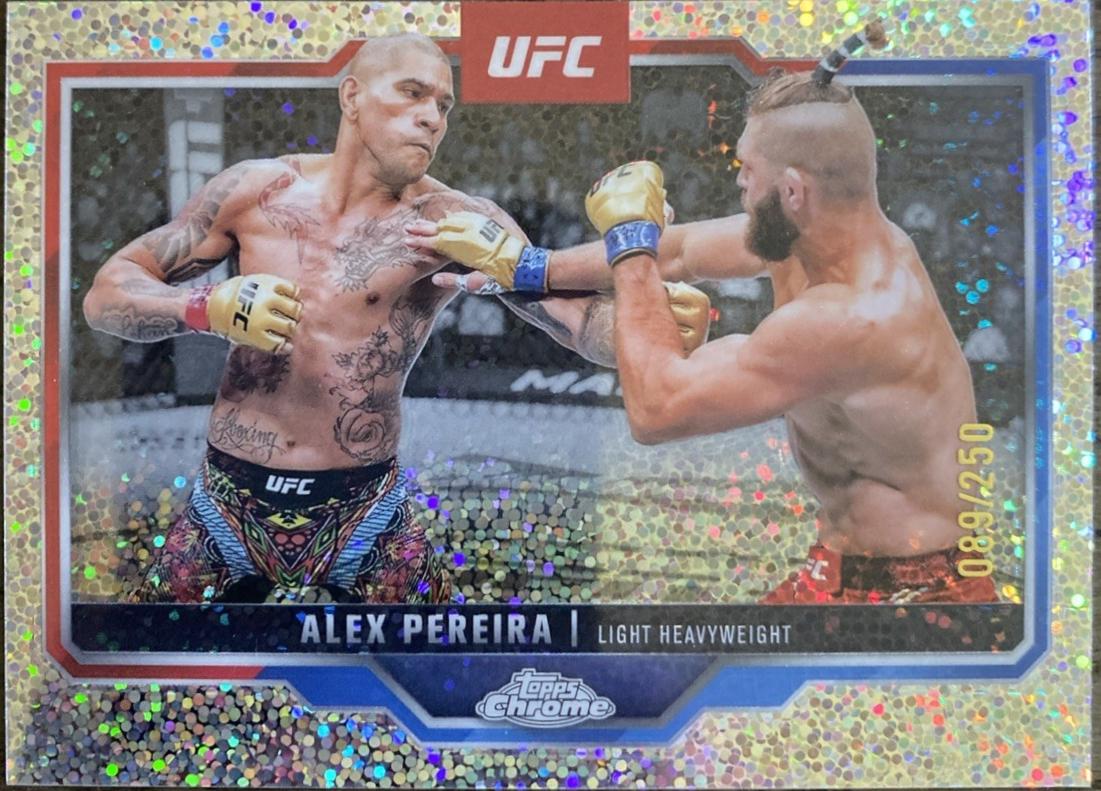 Alex Pereira 2025 Topps Chrome UFC Base #2 Speckle Refractor