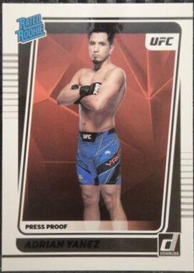 Adrian Yanez 2022 Panini Donruss UFC Base #209 Press Proof Purple