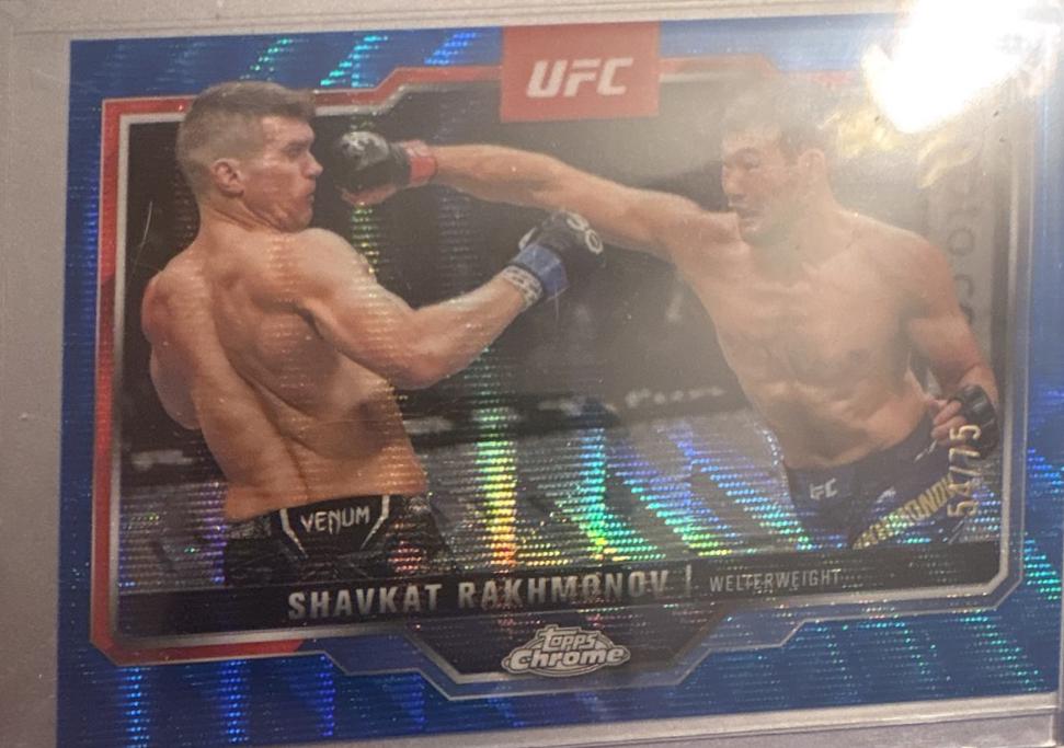 Shavkat Rakhmonov 2025 Topps Chrome UFC Base #125 Blue Wave Refractor