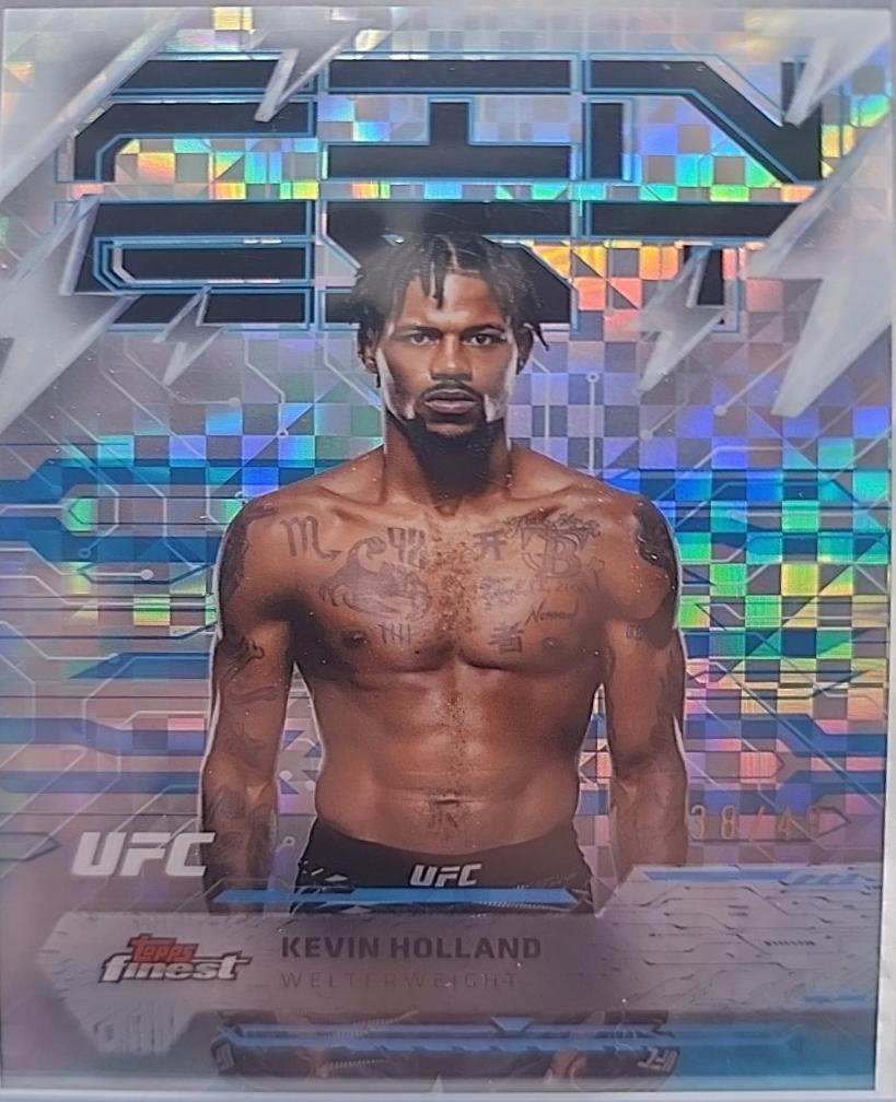 Kevin Holland 2025 Topps Finest UFC Base Rare #262 Blue Checkerboard Refractor