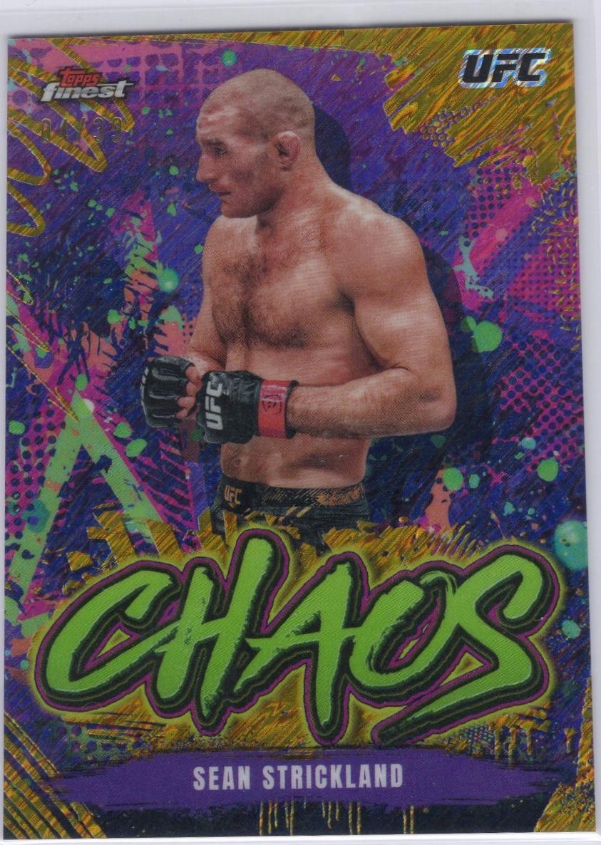 Sean Strickland 2024 Topps Finest UFC Chaos #CHA-11 Gold Shimmer Refractor