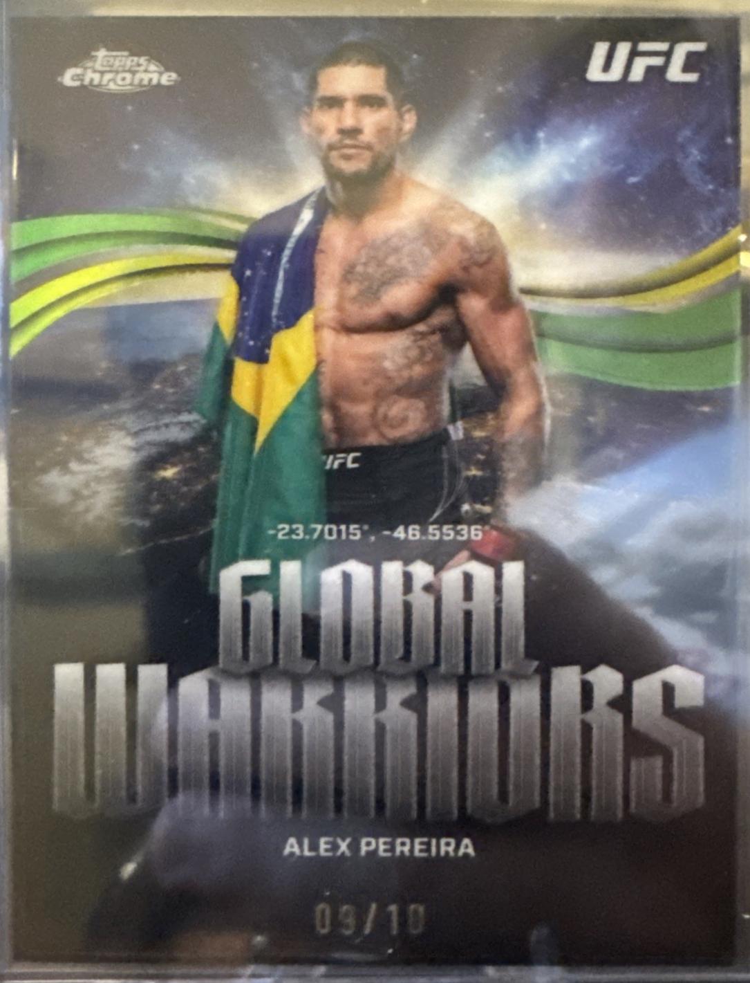 Alex Pereira 2026 Topps Chrome UFC Global Warriors #GW-13 Black Refractor