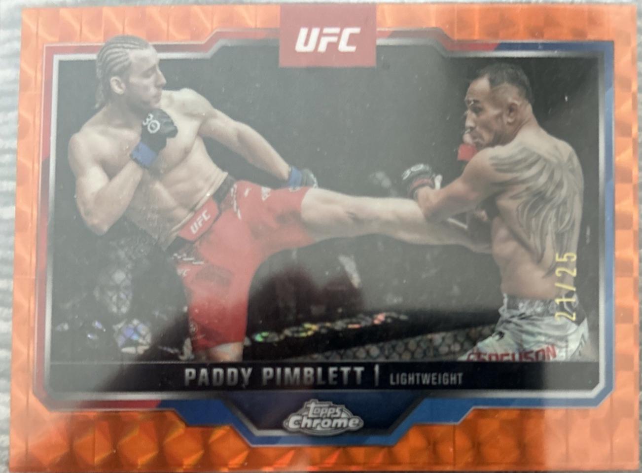 Paddy Pimblett 2025 Topps Chrome UFC Base #177 Orange Geometric Refractor