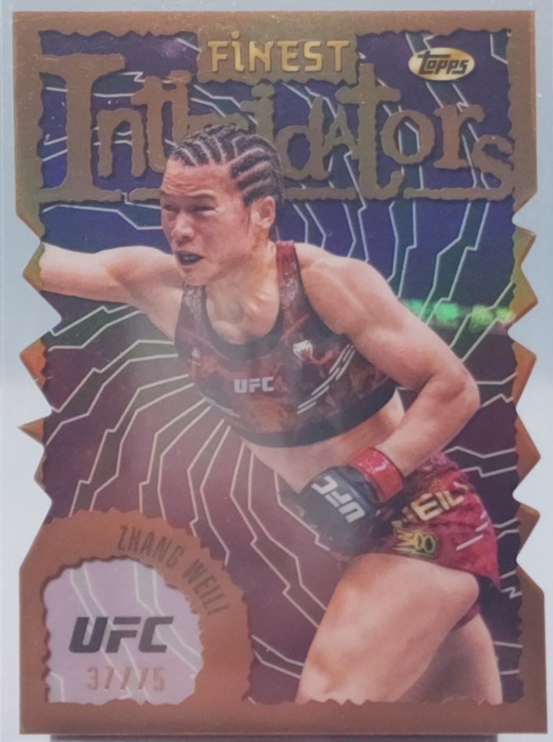 Zhang Weili 2024 Topps Finest UFC Intimidators #INT-27 Die-Cut Refractor