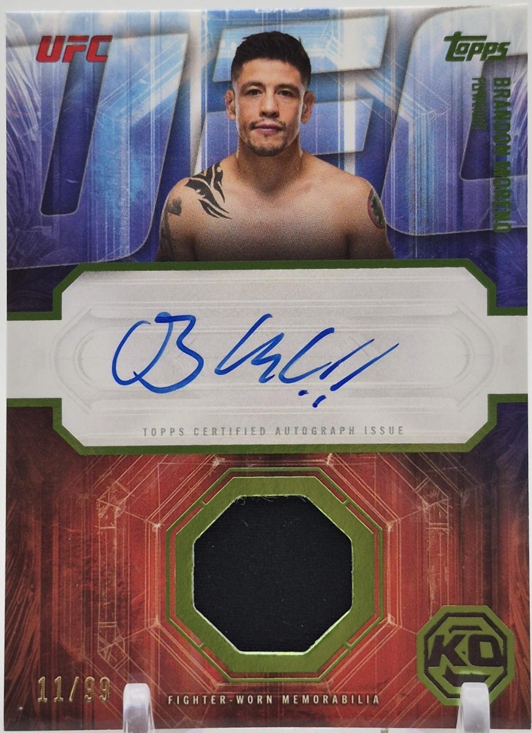 Brandon Moreno 2026 Topps Knockout UFC Knockout Autograph Relics #KAR-BM Lime Green