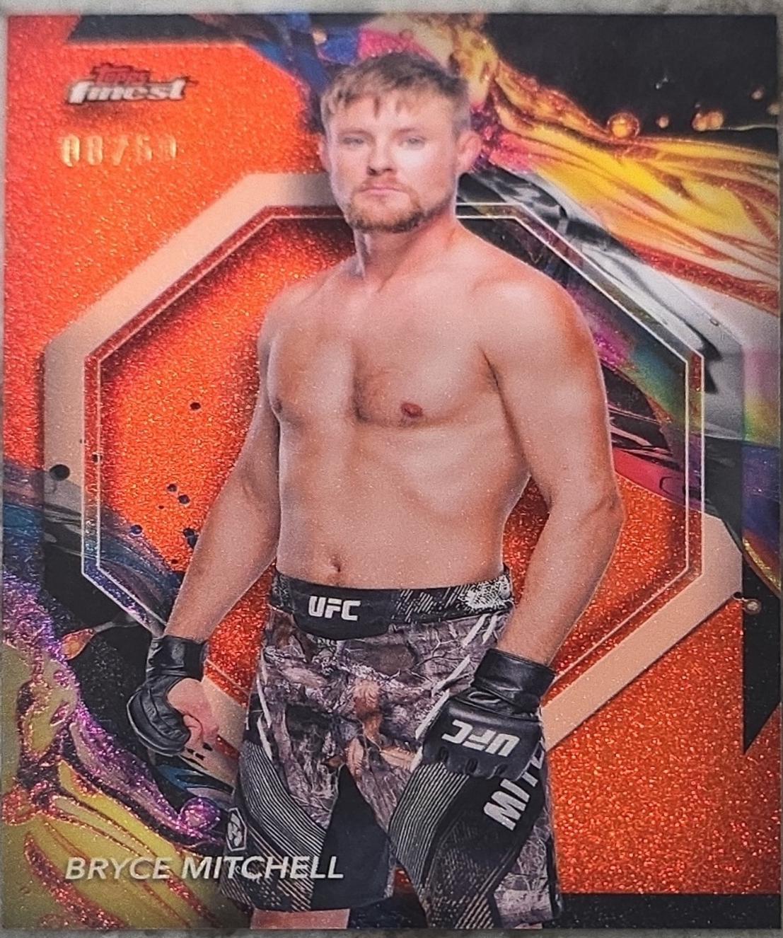 Bryce Mitchell 2024 Topps Finest UFC Base Uncommon #140 Tangerine Glitter Refractor
