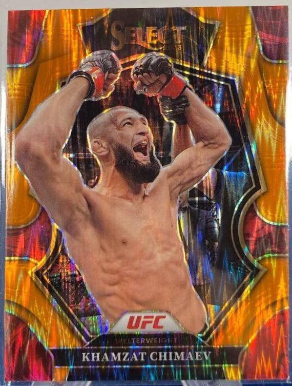 Khamzat Chimaev 2023 Panini Select UFC Premier Level #115 Orange Flash
