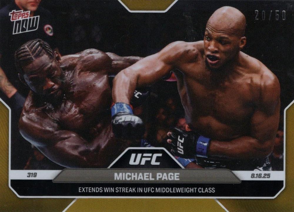 Michael Page Topps Now UFC Base #25 Gold Foil