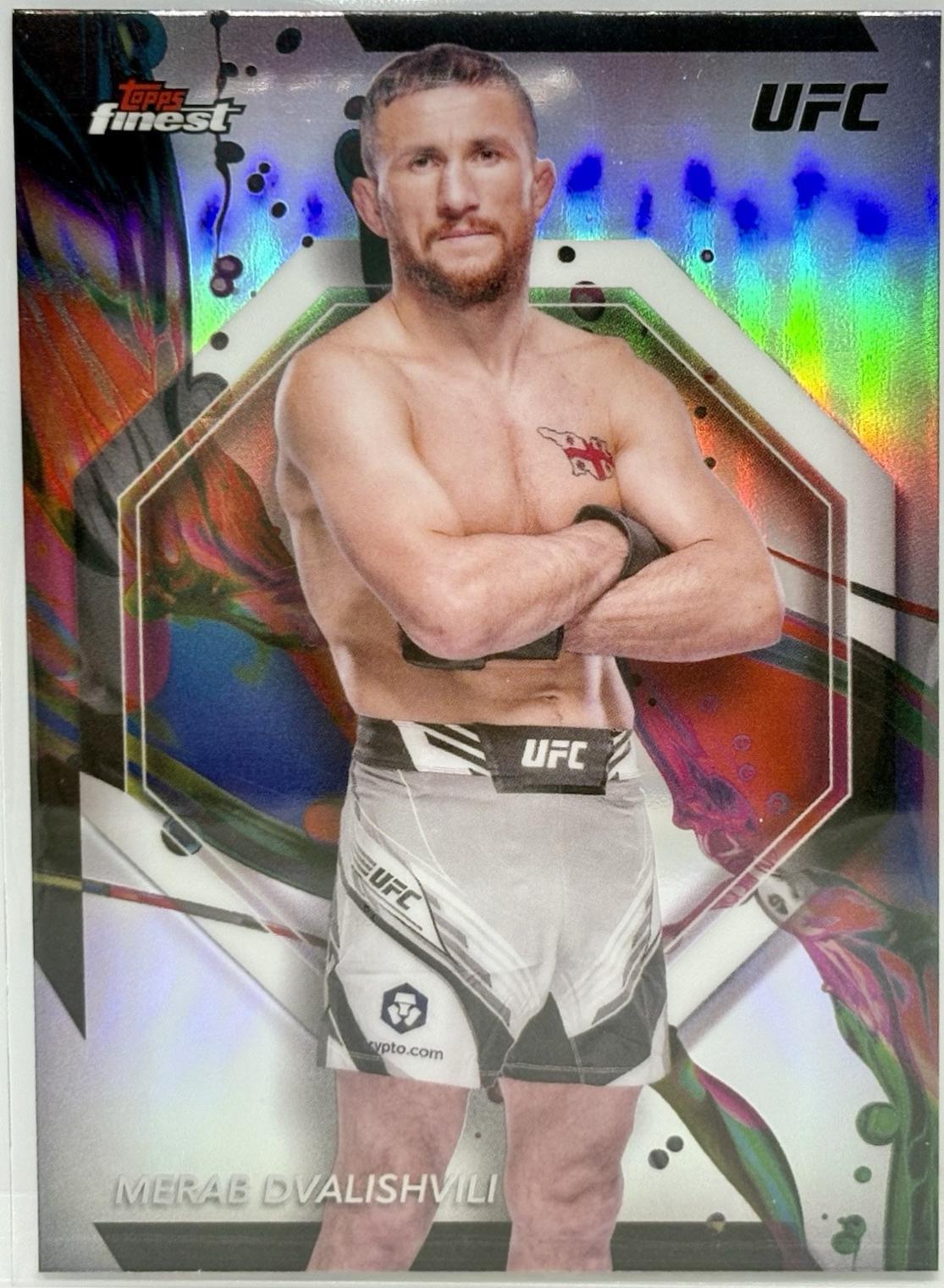 Merab Dvalishvili 2024 Topps Finest UFC Base Common #93 Refractor