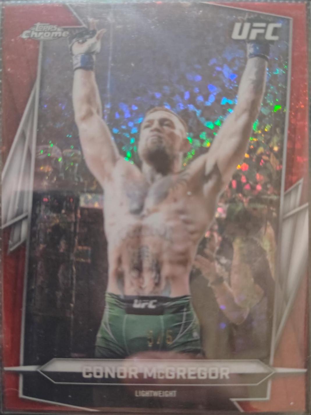 Conor McGregor 2026 Topps Chrome UFC Base #5 Red Mini Diamonds Refractor