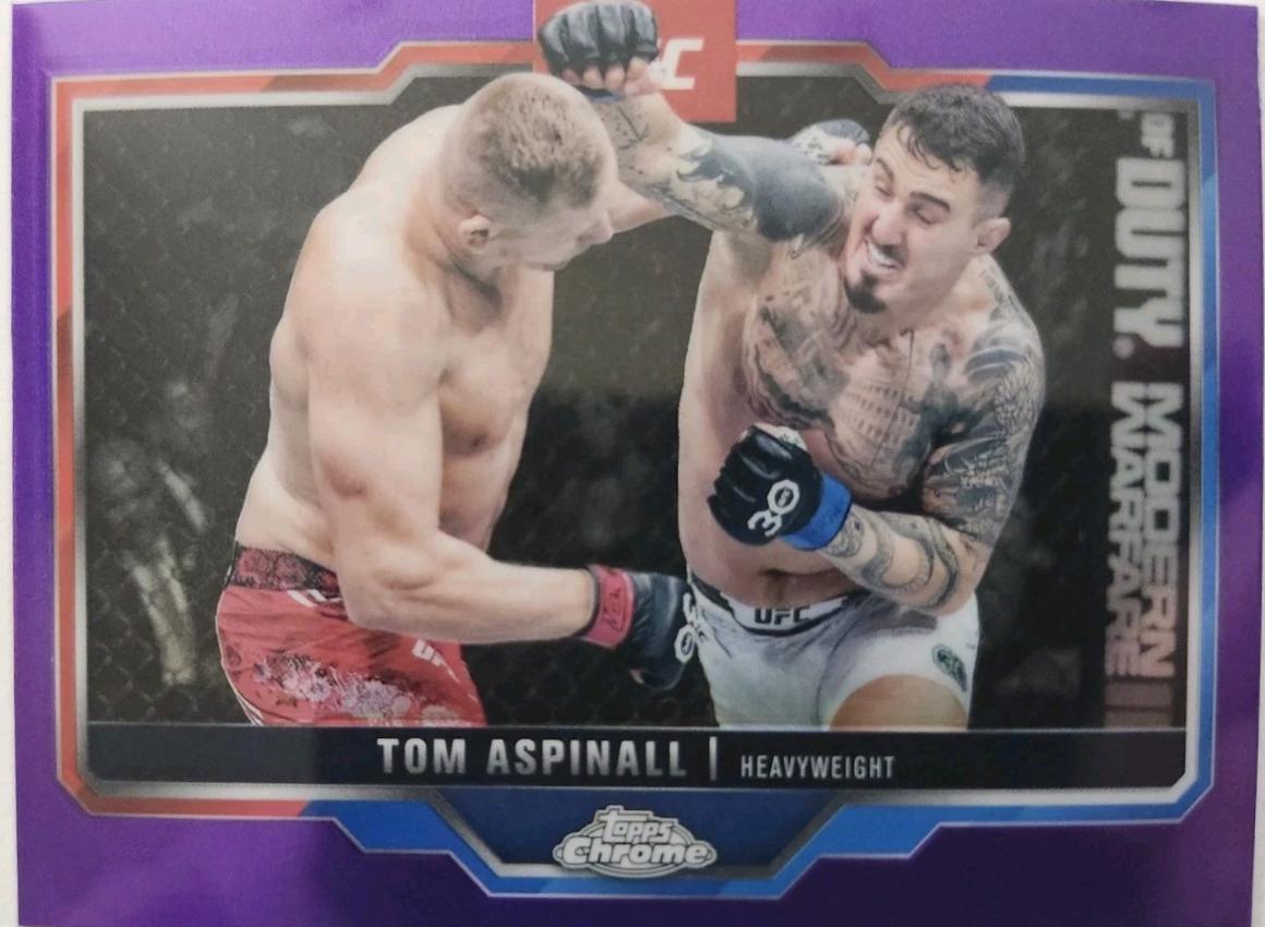 Tom Aspinall 2025 Topps Chrome UFC Base #146 Purple Refractor