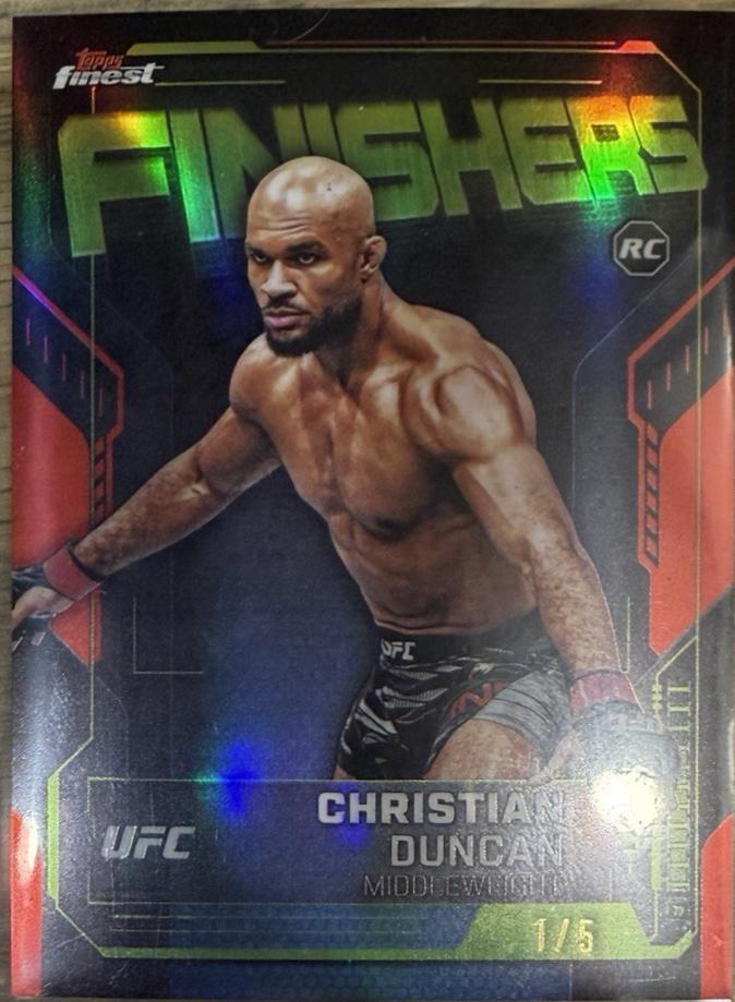 Christian Duncan 2025 Topps Finest UFC Finishers #FN-16 Red Refractor