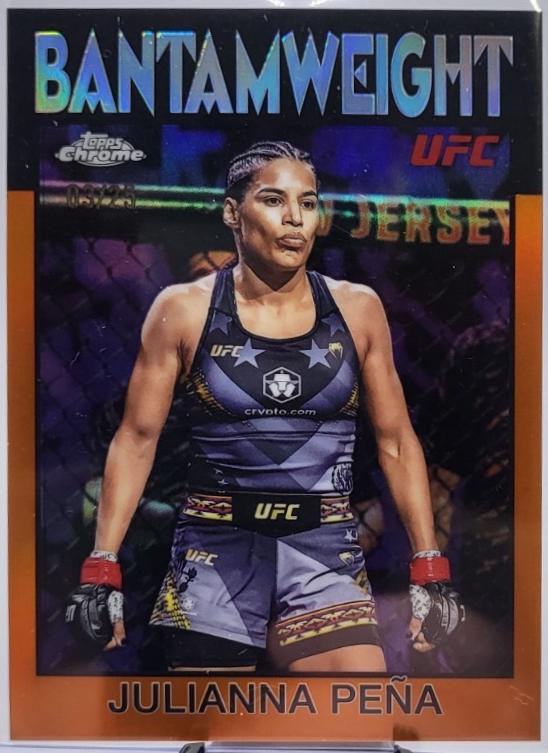 Julianna Peña 2026 Topps Chrome UFC 1986 Topps #86-19 Orange Refractor